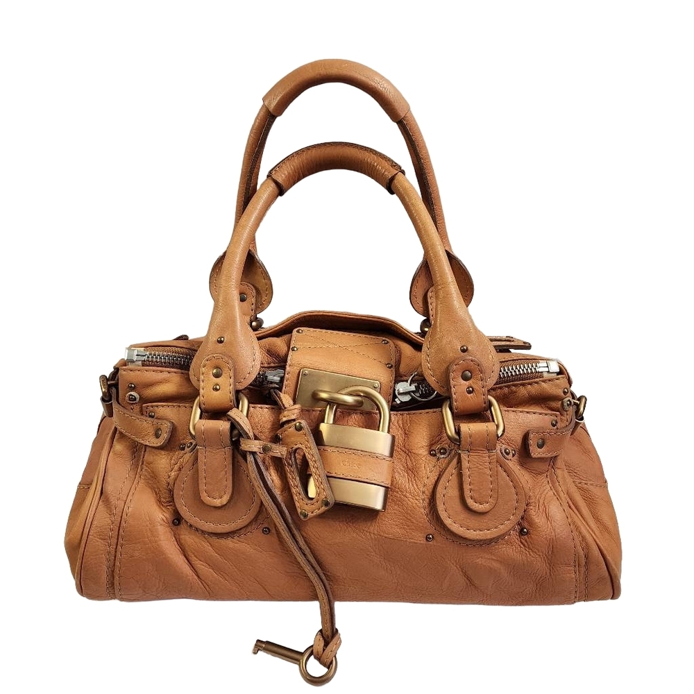 Authentic CHLOE lock and key Paddington leather shoulder bag